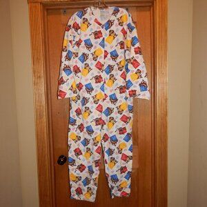 Women's Size Medium M LOONEY TUNES 100% Cotton Flannel One Piece Pajama Set TAZ